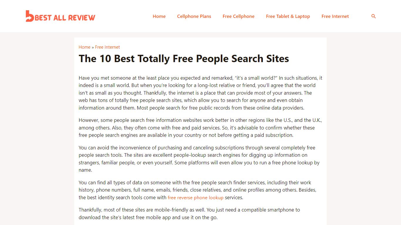 The 10 Best Totally Free People Search Sites - Best All Review